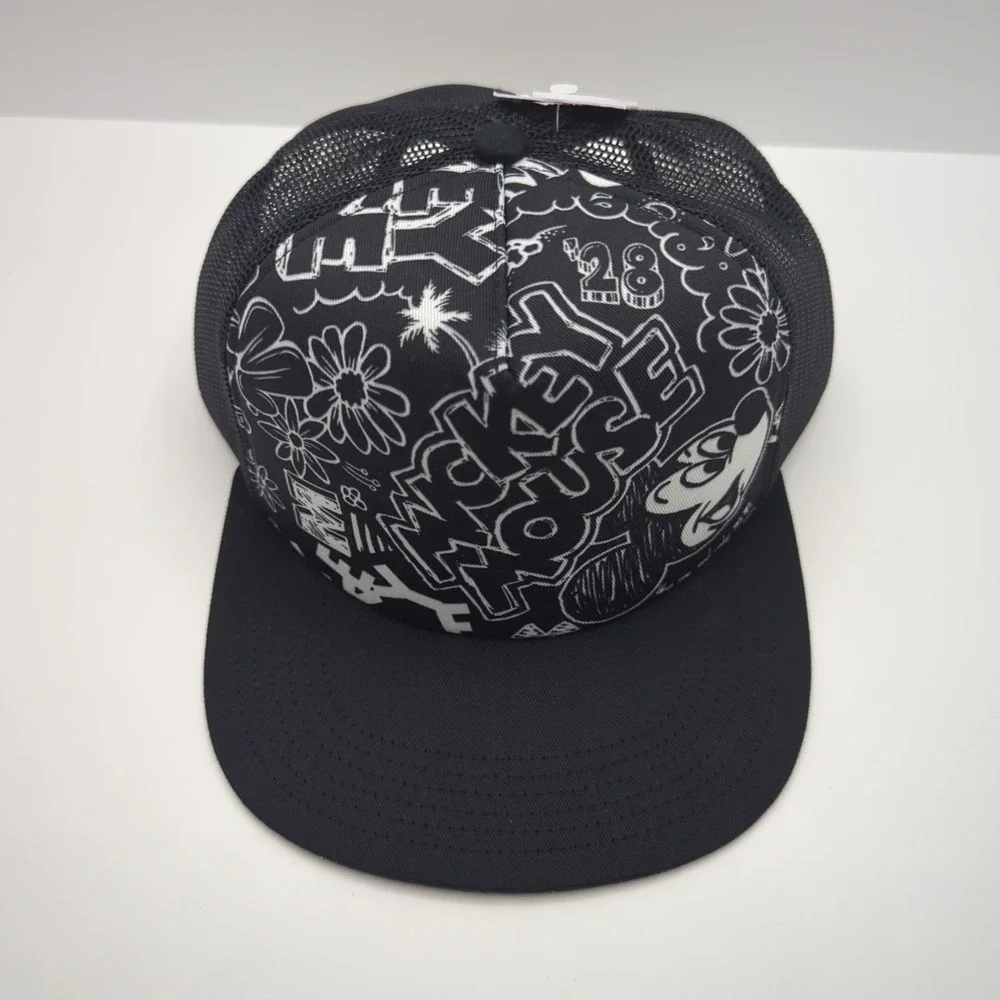 Neff x Disney Mickey House Trucker Hat Snapback Black White Mesh Cap New NWT